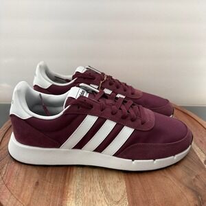 Adidas Run 60s 2.0 Mens Size 9 Burgundy White Retro Running Sneakers H00355 NWOB